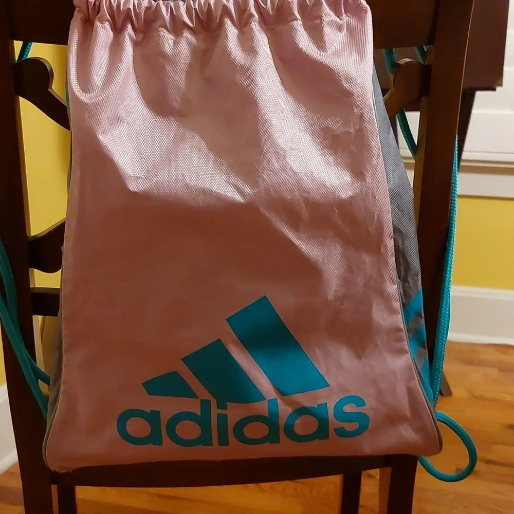 Adidas Lightweight Pink Backpack Gym Bag EUC - Picture 7 of 8